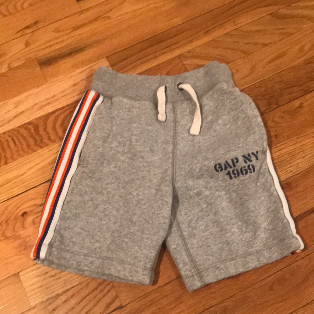 GAP Kids Gray Logo Athletic Shorts with Side Stripe